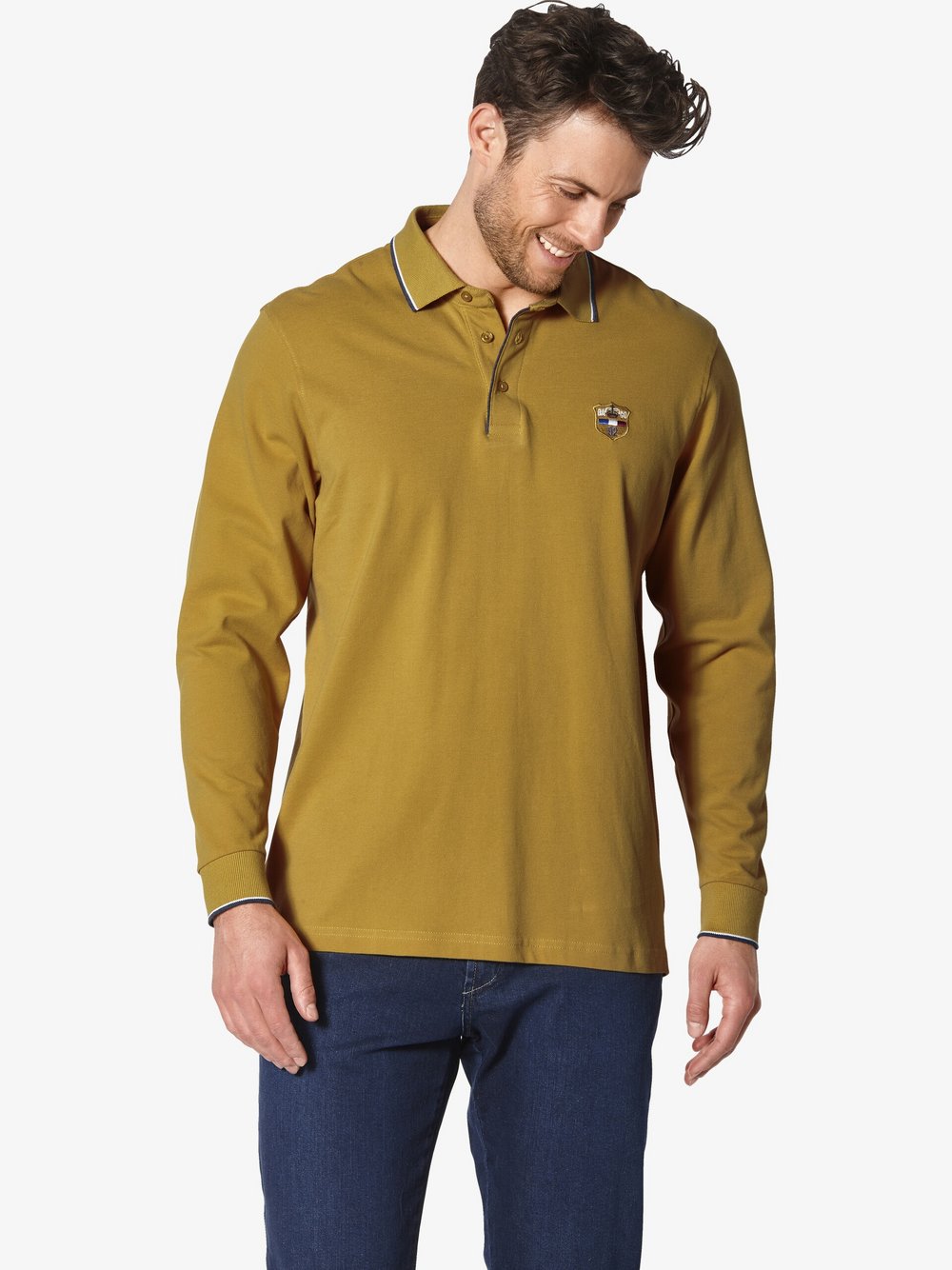 BABISTA Langarm-Poloshirt Herren Baumwolle gelb, 56