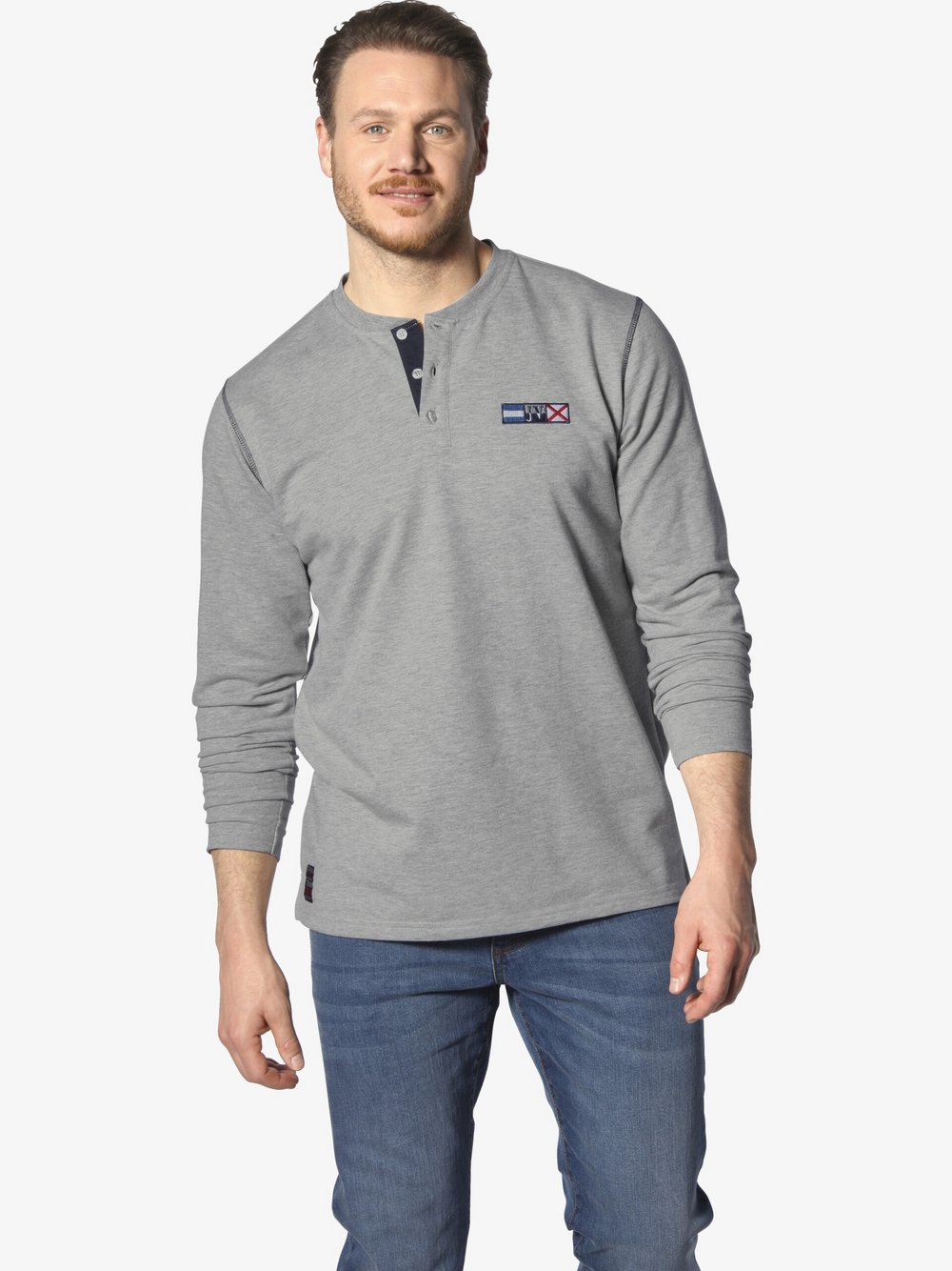 Jan Vanderstorm Sweatshirt Herren Baumwolle grau, XXL