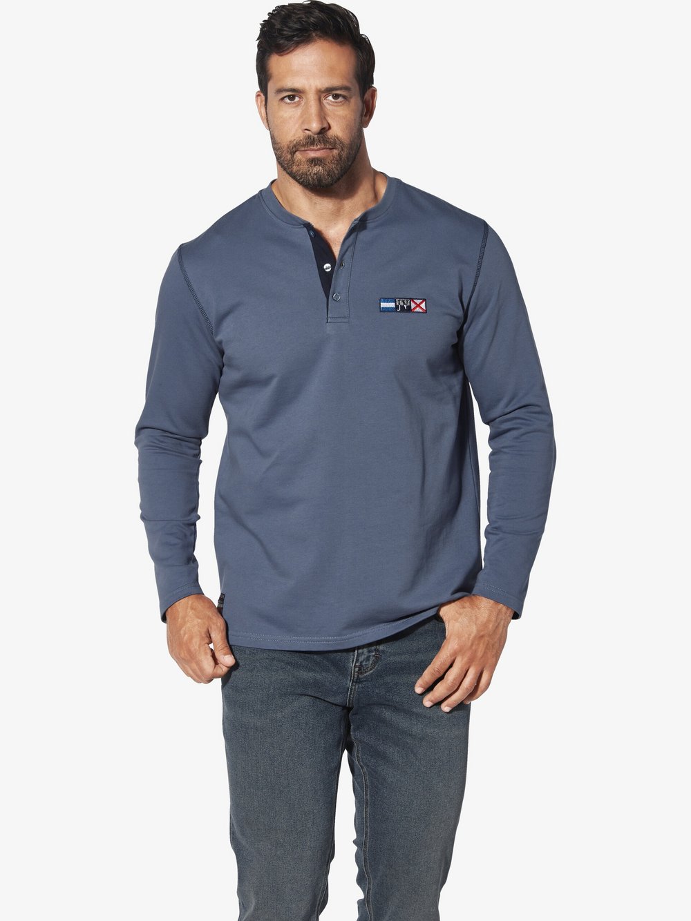 Jan Vanderstorm Sweatshirt Herren Baumwolle blau, 7XL