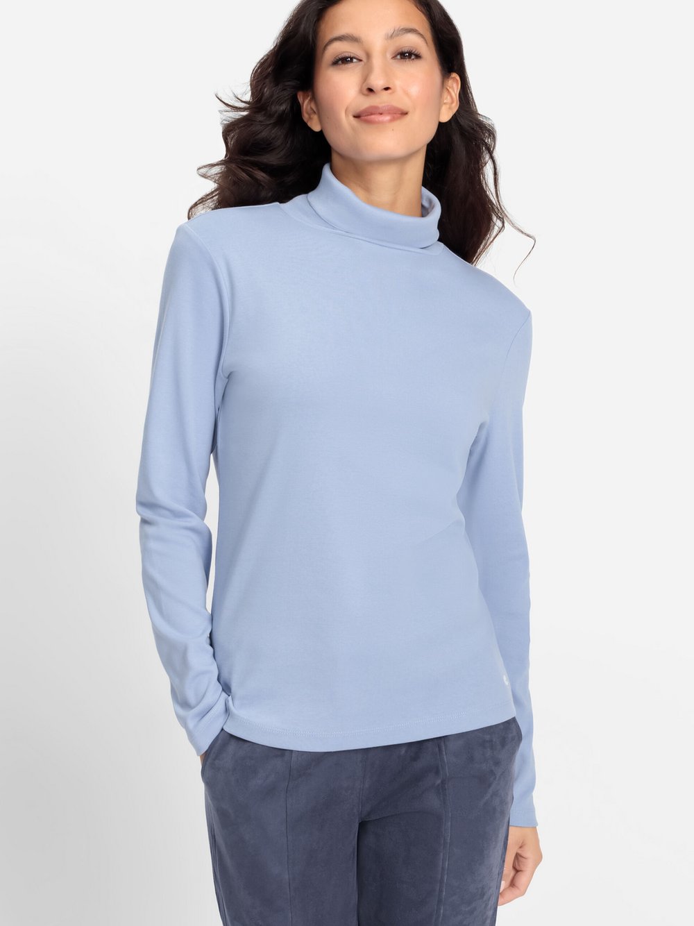 Olsen Langarmshirt Damen Baumwolle blau, 48