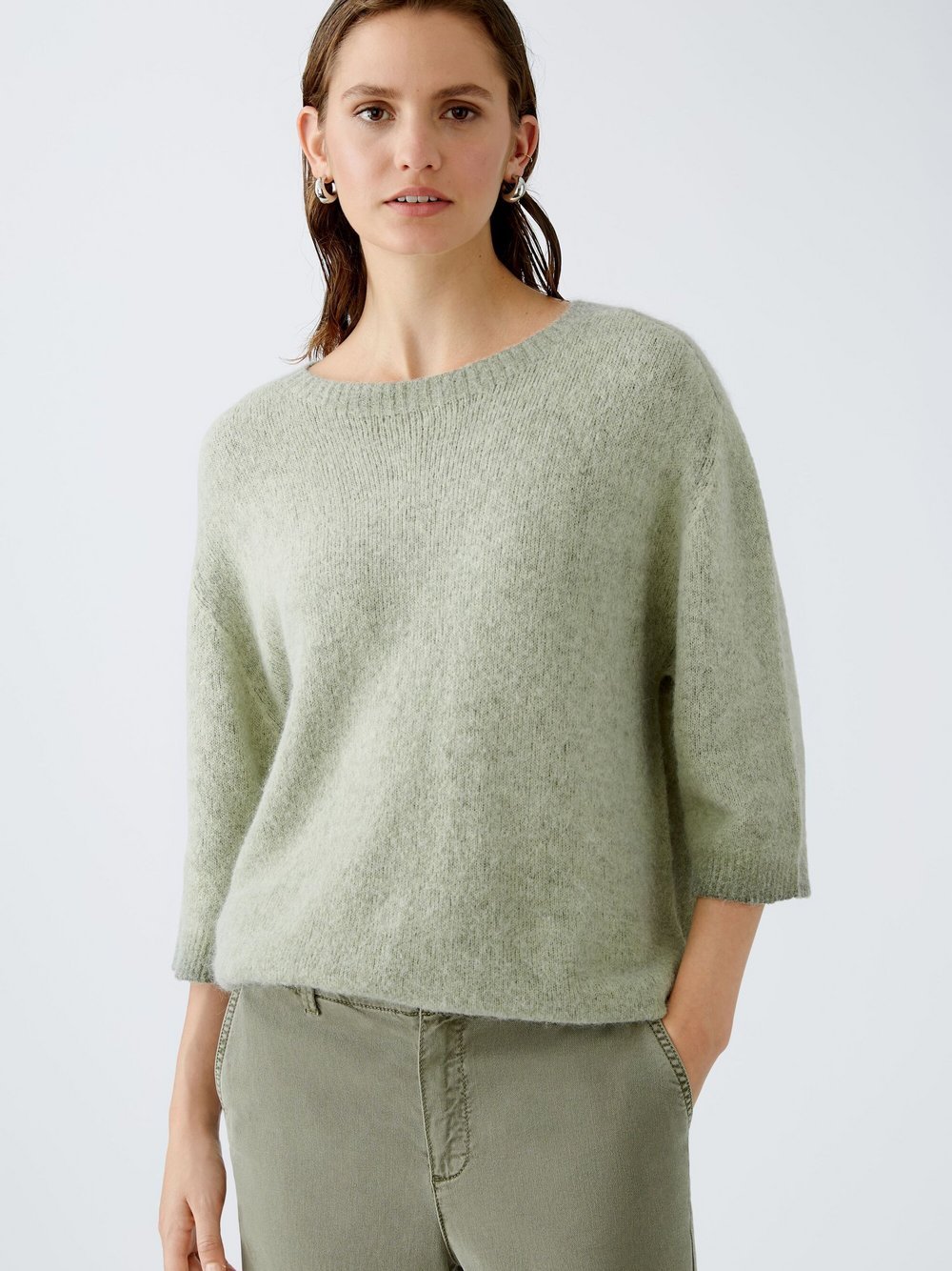 Oui Pullover Damen Polyamid grün, 34