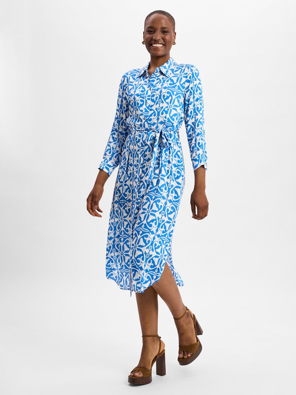 Marie Lund Maxikleid Damen Viskose mehrfarbig gemustert, 42