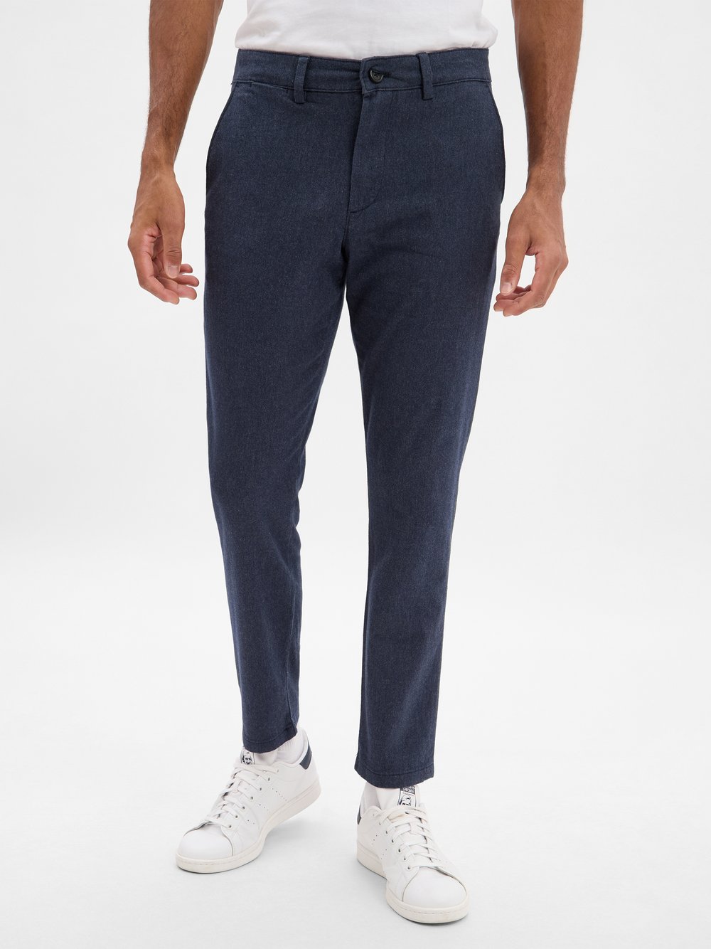 Thumbnail - Selected Chino Herren Baumwolle blau meliert, 36-32