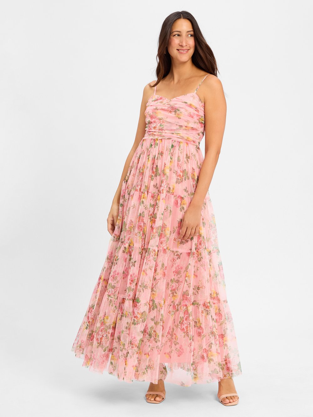 Marie Lund Abendkleid Damen rosa gemustert, 32