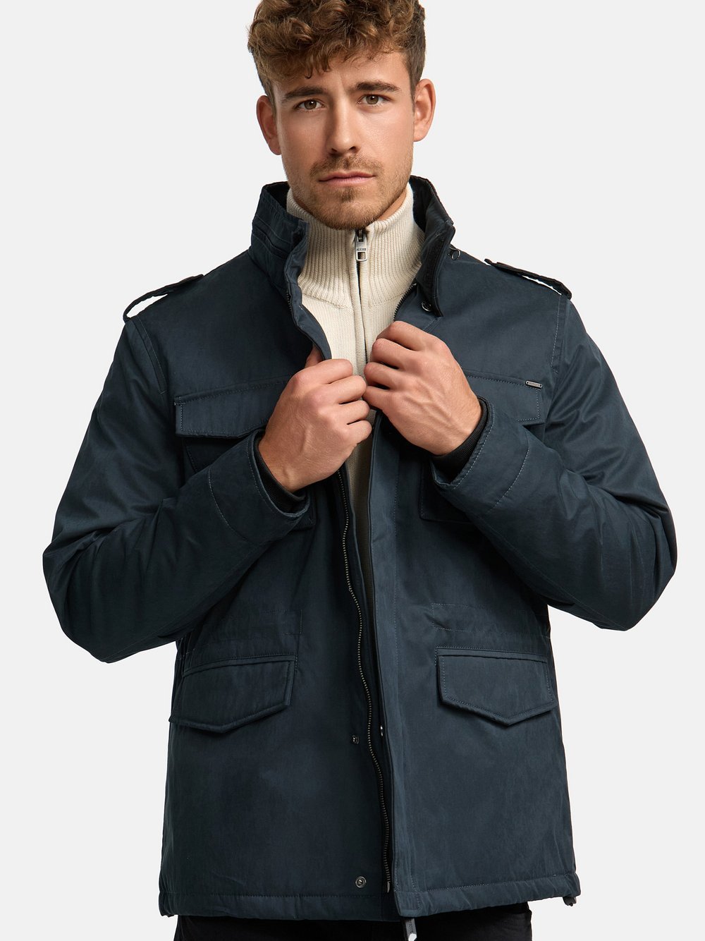 Indicode Übergangsjacke Herren Canvas schwarz, S