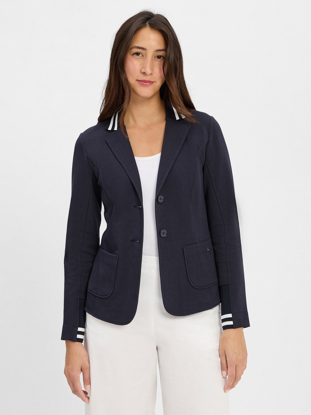 Marc Cain Sweat-Blazer Damen Baumwolle blau, 36