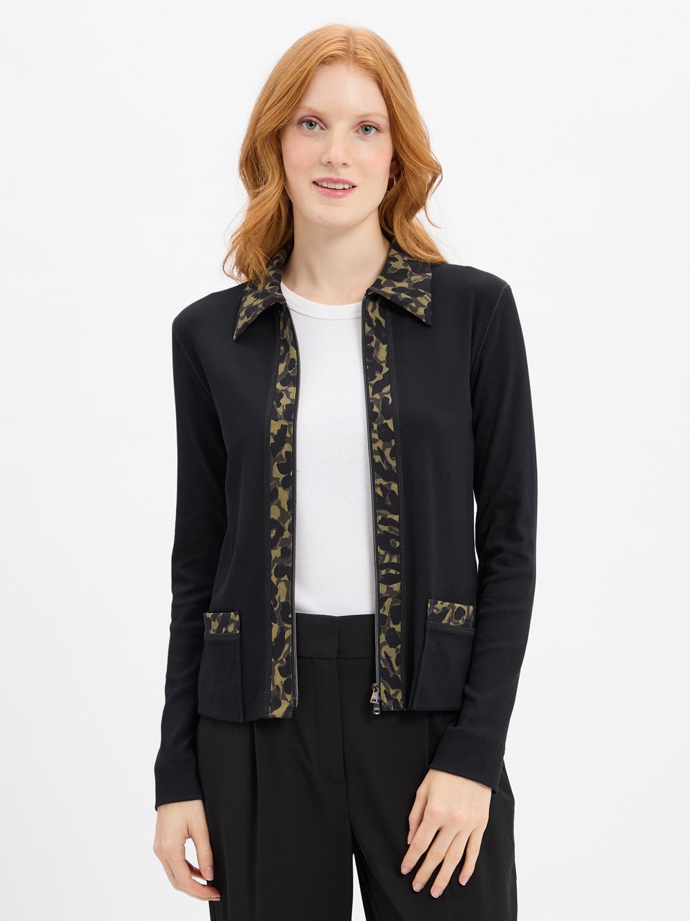Thumbnail - Marc Cain Sweatjacke Damen Baumwolle schwarz, 42