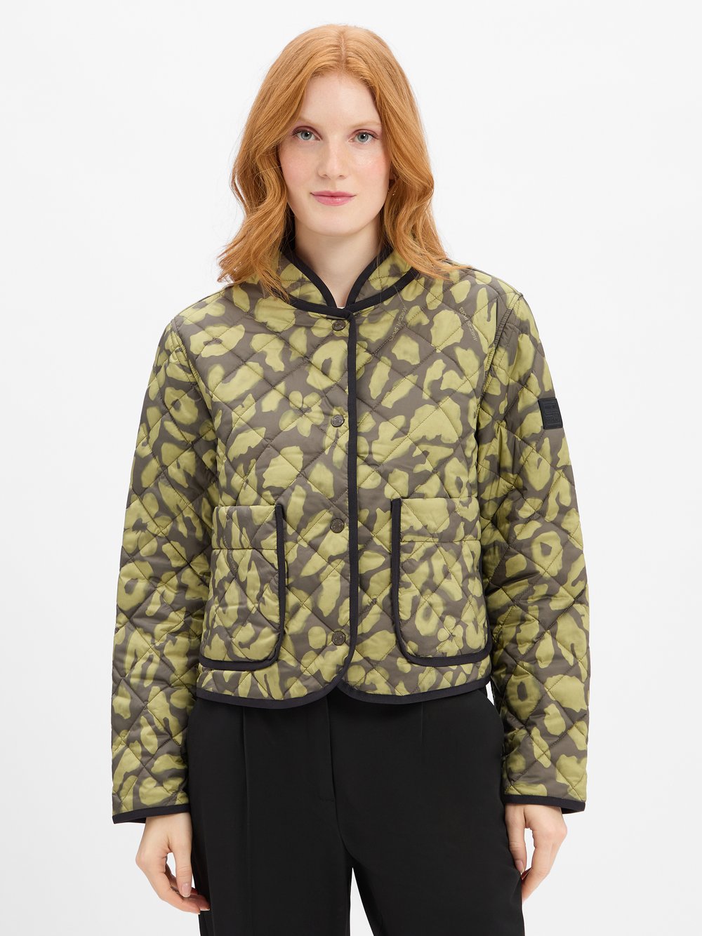 Thumbnail - Marc Cain Wende-Steppjacke Damen grün gemustert, 34