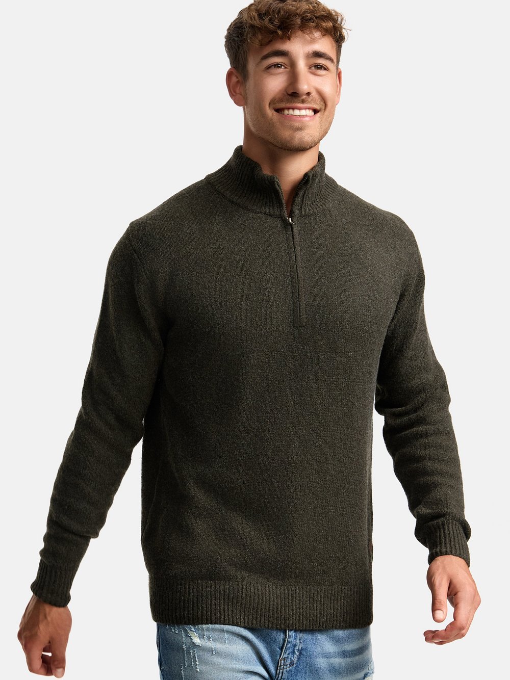 Indicode Strickpullover Herren Grobstrick grün, XXL