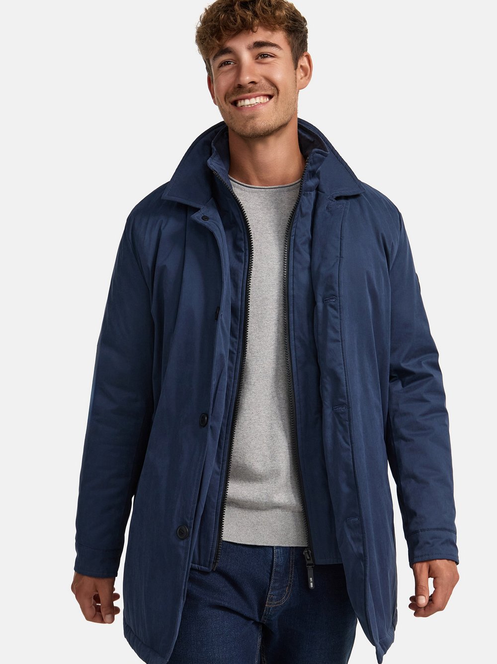 Indicode Jacke Herren Canvas blau, XL