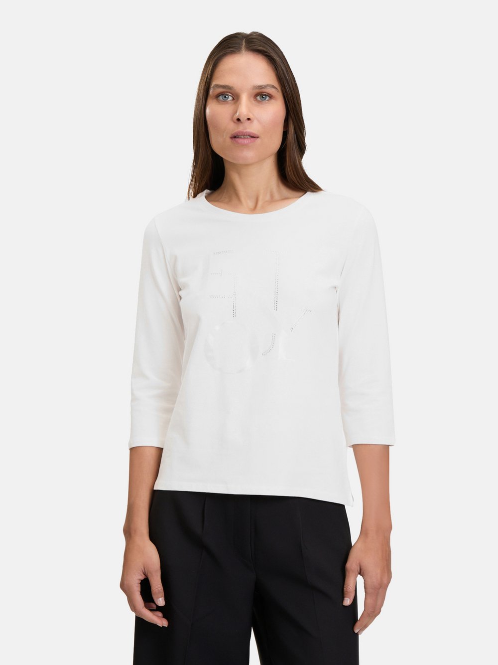 Betty Barclay Basic Shirt Damen Baumwolle weiß bedruckt, 38