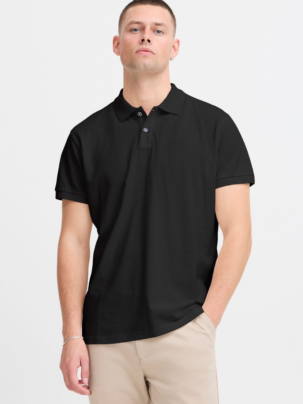 BLEND Poloshirt Herren Baumwolle schwarz, XXL