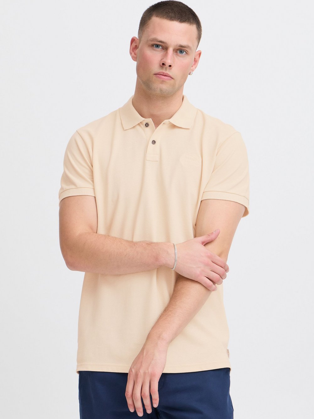 BLEND Poloshirt Herren Baumwolle beige, XXL