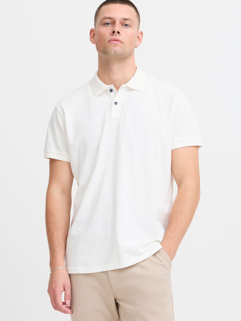 BLEND Poloshirt Herren Baumwolle weiß, XXL