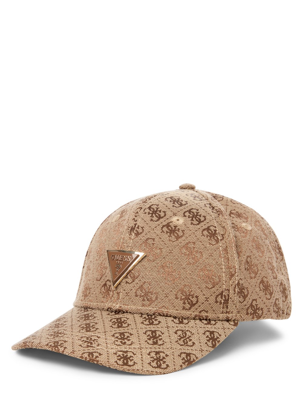 GUESS Logo-Cap Damen Baumwolle braun gemustert, ONE SIZE