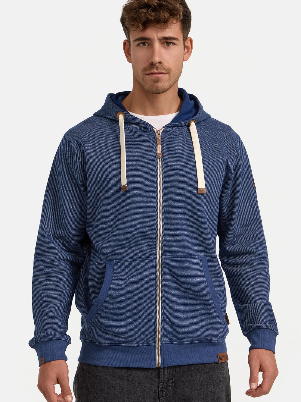 Indicode Sweatjacke Herren Baumwolle blau, S