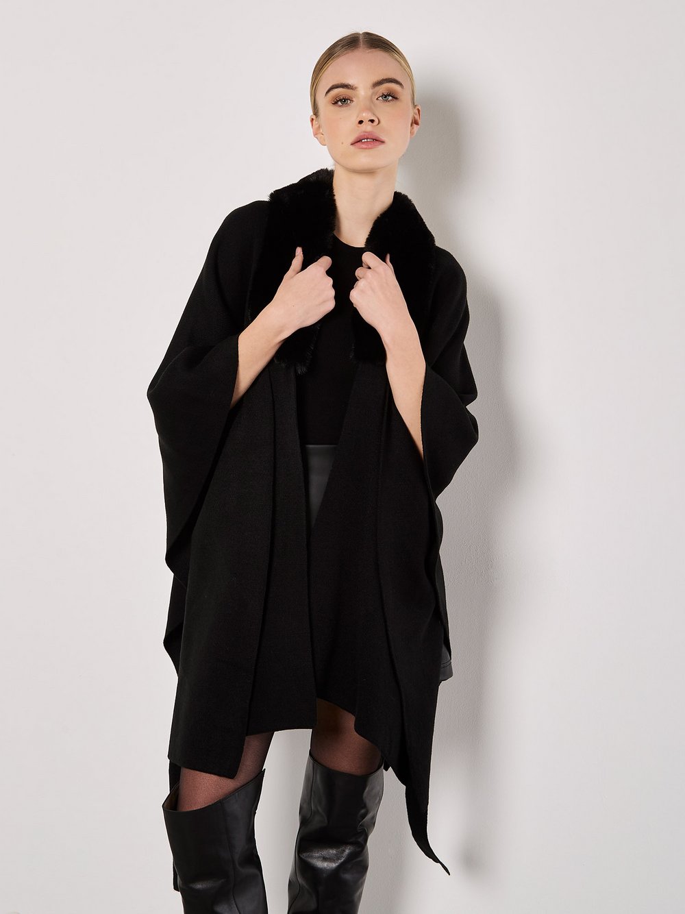 Apricot Strickjacke Damen schwarz, ONE SIZE
