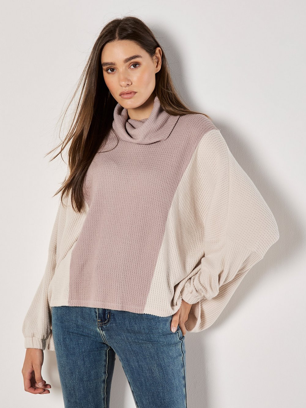 Apricot Pullover Damen Viskose beige gemustert, S