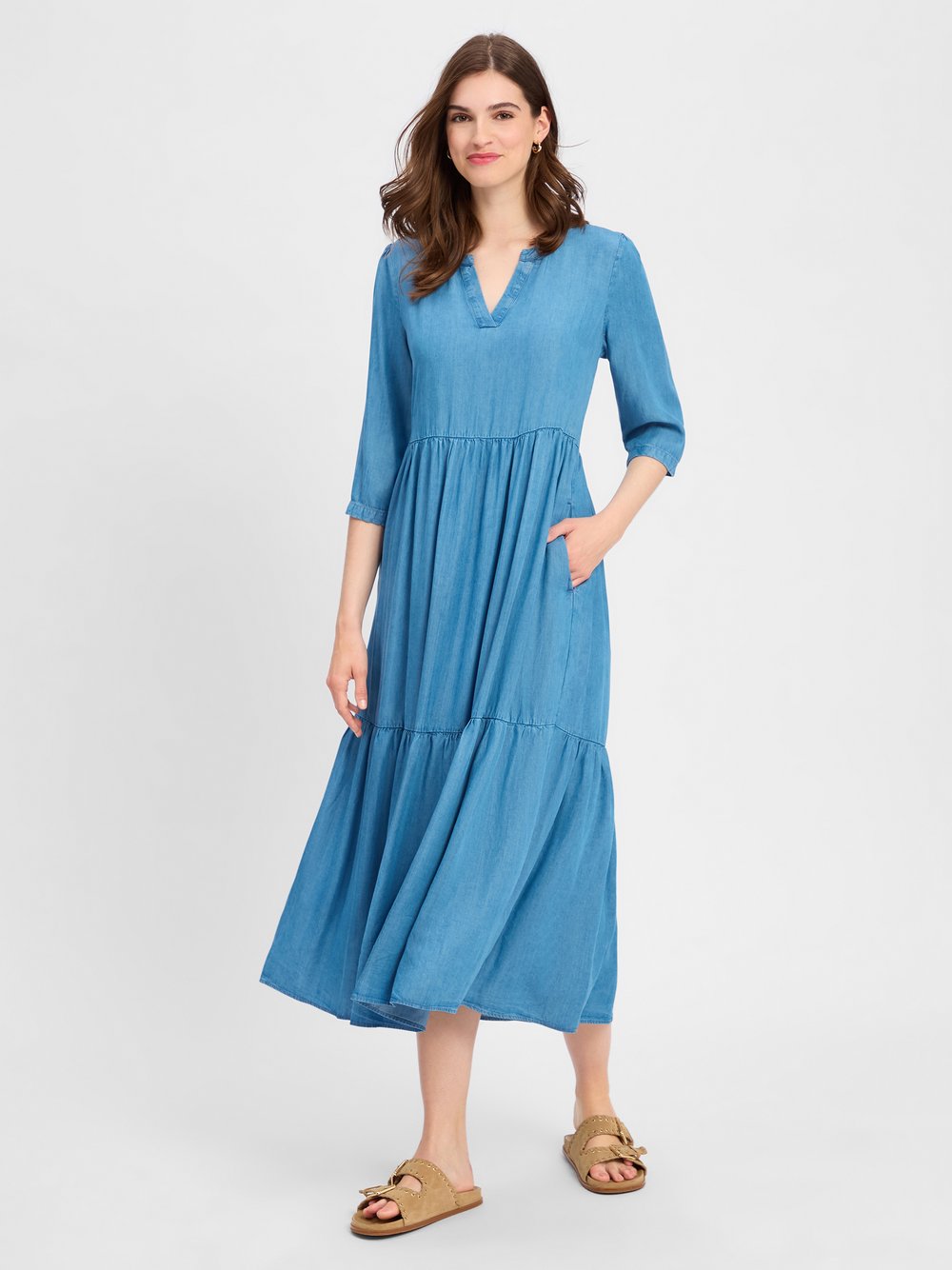 Marie Lund Kleid Damen Lyocell blau, 38