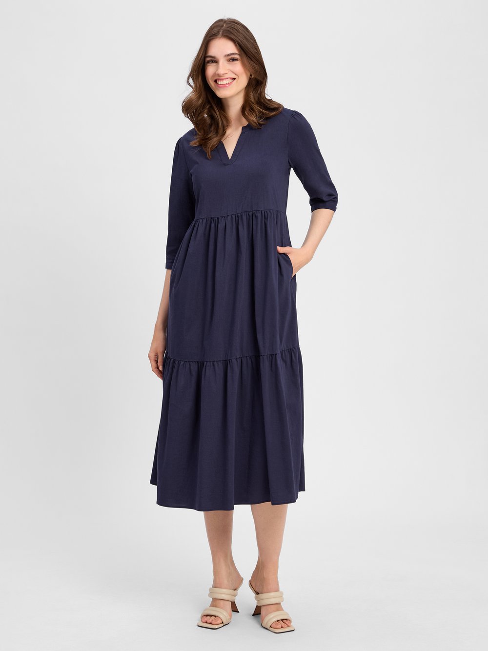 Marie Lund Kleid Damen Baumwolle blau, 36