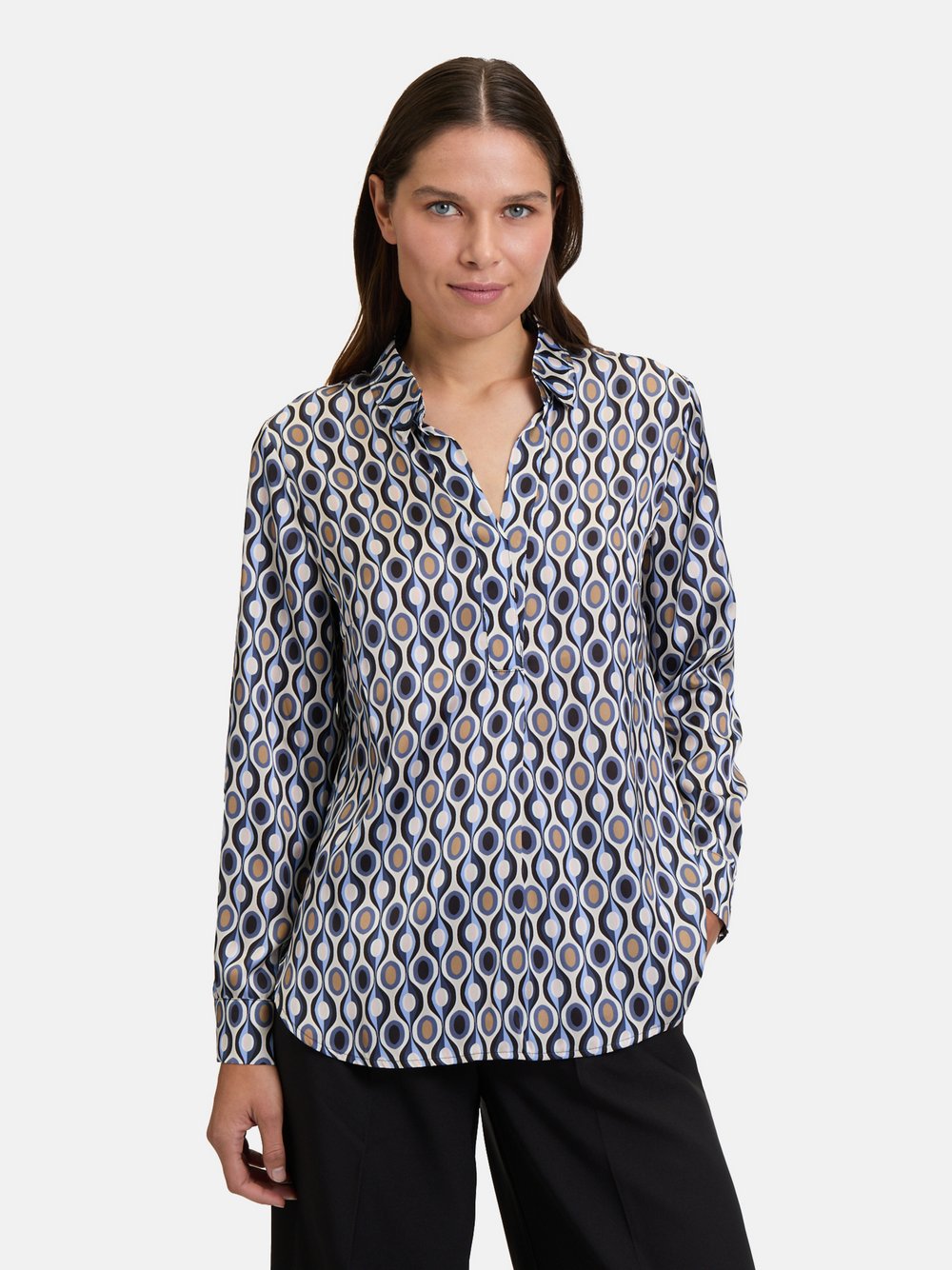 Betty Barclay Longbluse Damen blau gemustert, 44