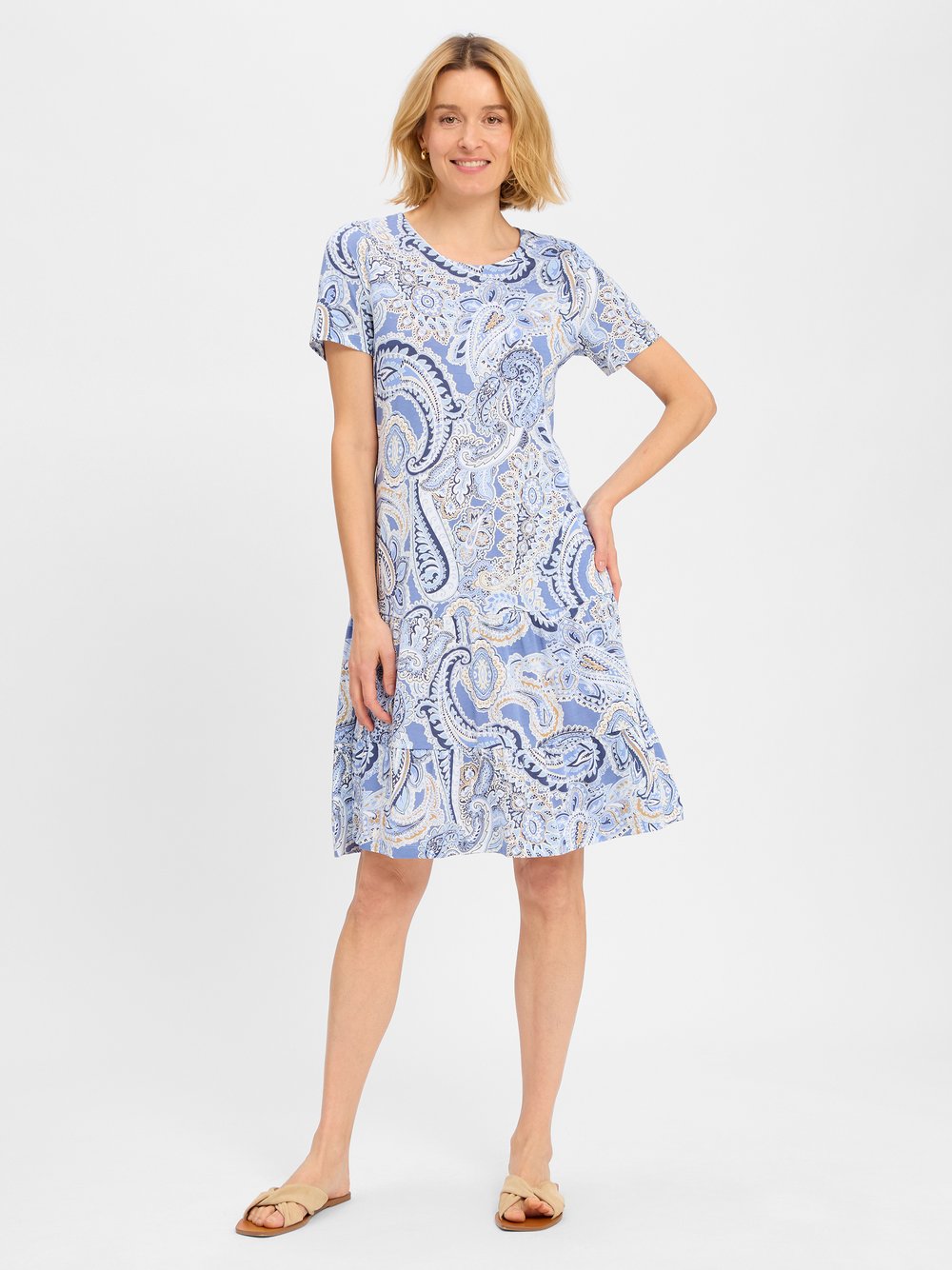 Thumbnail - Olsen Kleid Damen Baumwolle mehrfarbig gemustert, 38