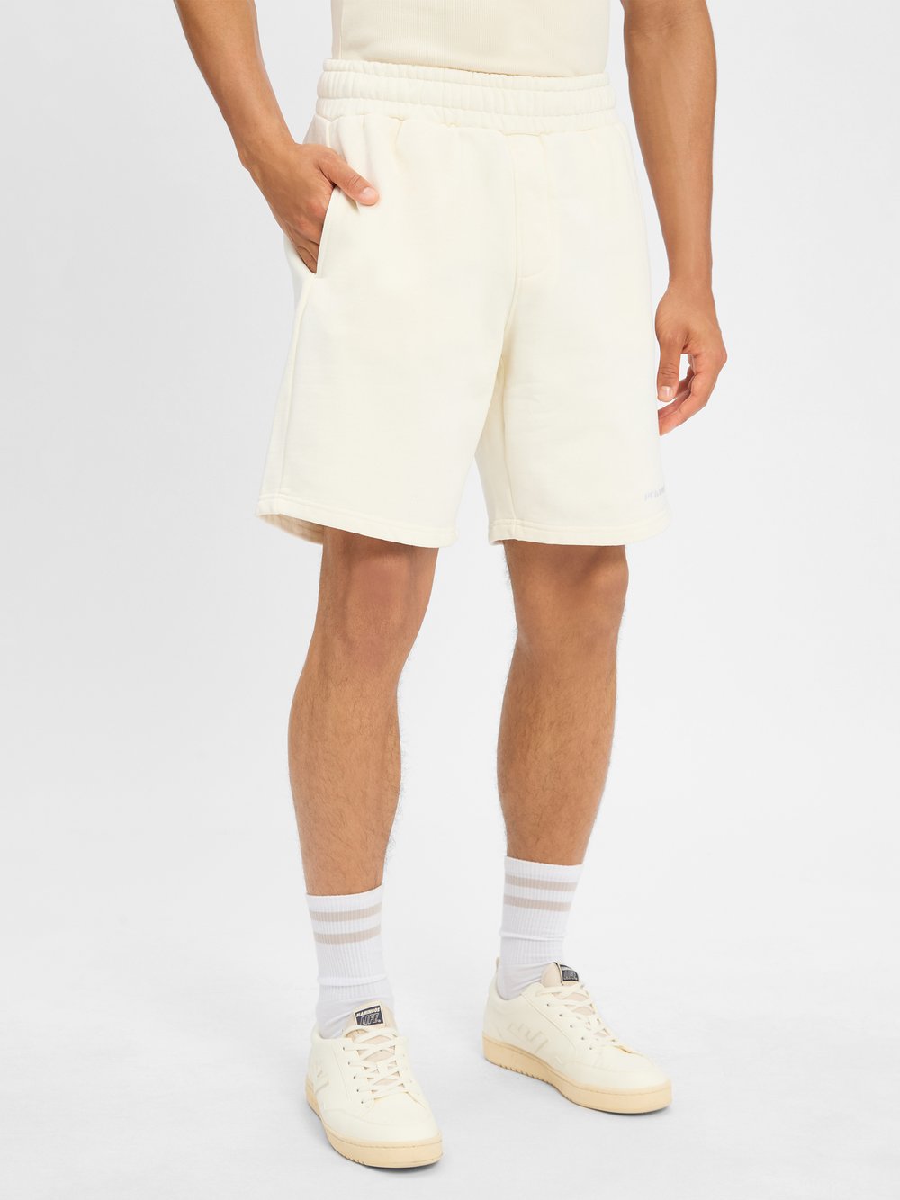 PEGADOR Sweatshorts Herren Baumwolle weiß, S
