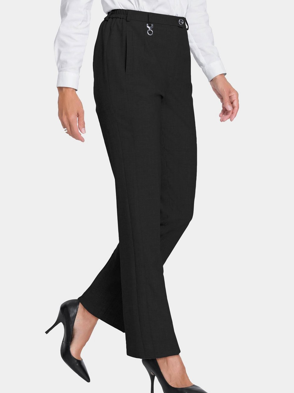 Goldner Kurzgröße: Trevira-Schurwollhose CARLA Damen schwarz, 22