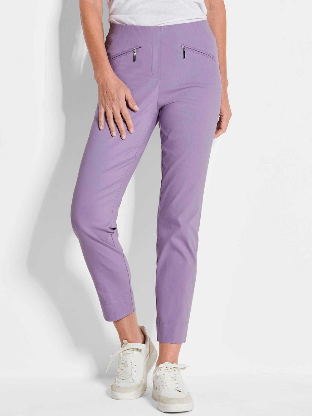Goldner Kurzgröße:  7/8-Super-Stretch-Schlupfhose LOUISA Damen Baumwolle lila, 20