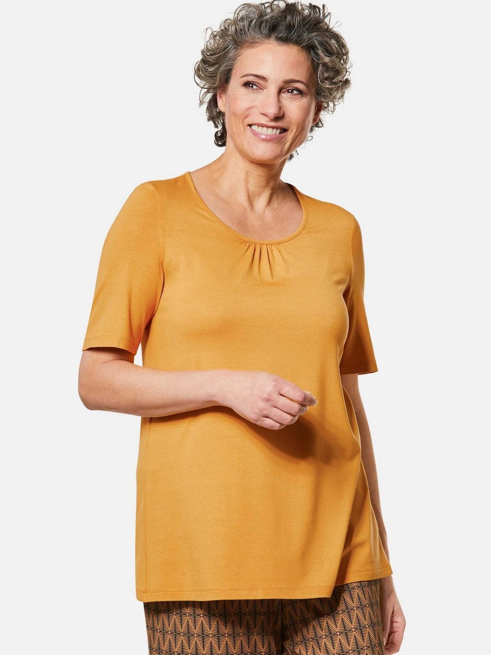 Goldner Shirt Damen Viskose gelb, 42