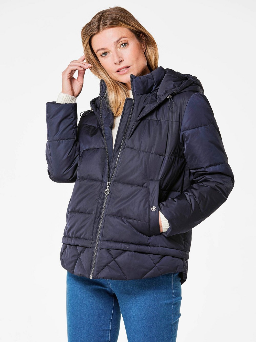 Thumbnail - Goldner Steppjacke Damen blau, 42