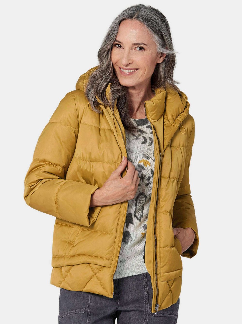 Thumbnail - Goldner Steppjacke Damen gelb, 48