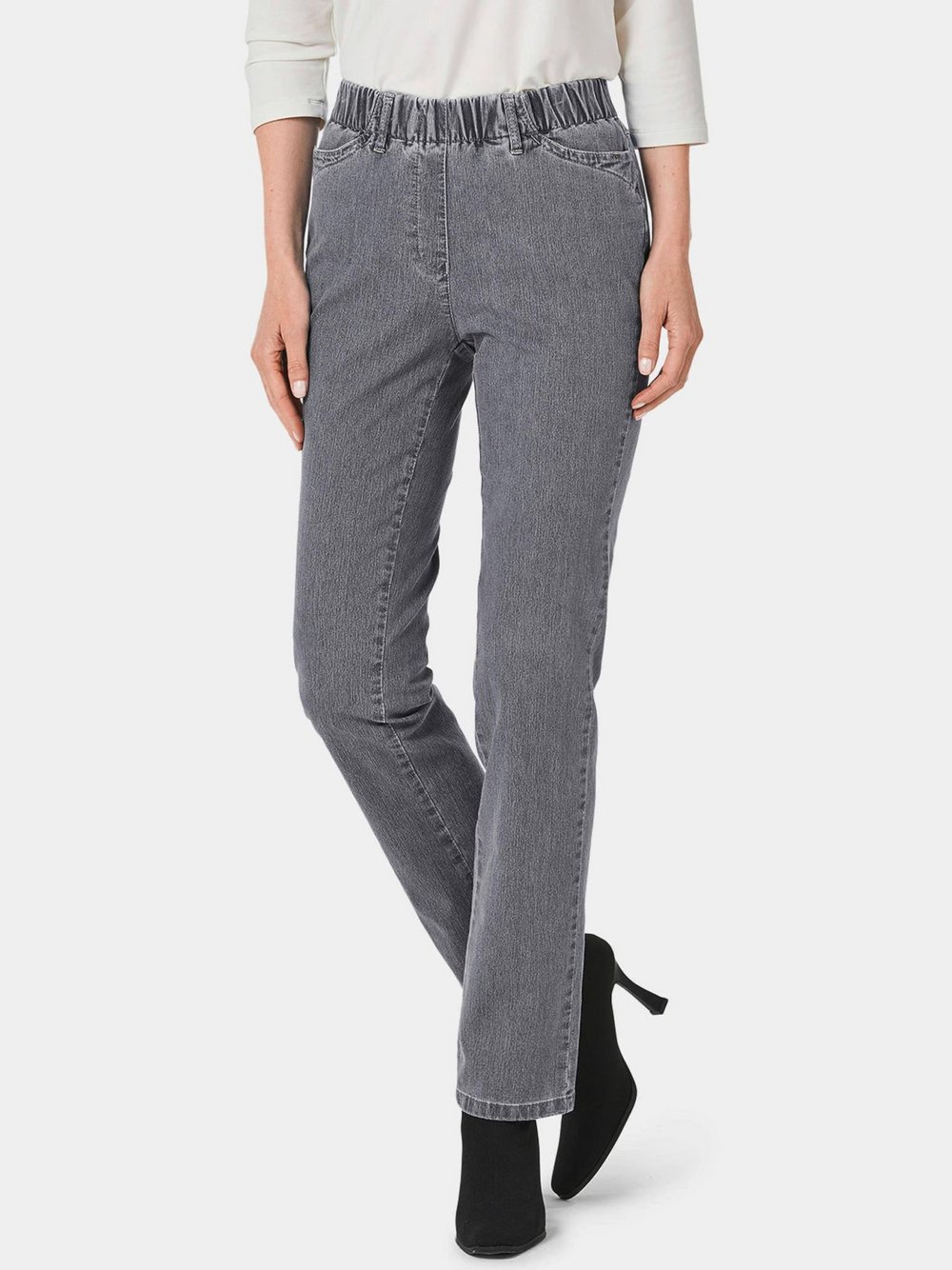 Goldner Jeansschlupfhose LOUISA Damen Baumwolle grau, 52