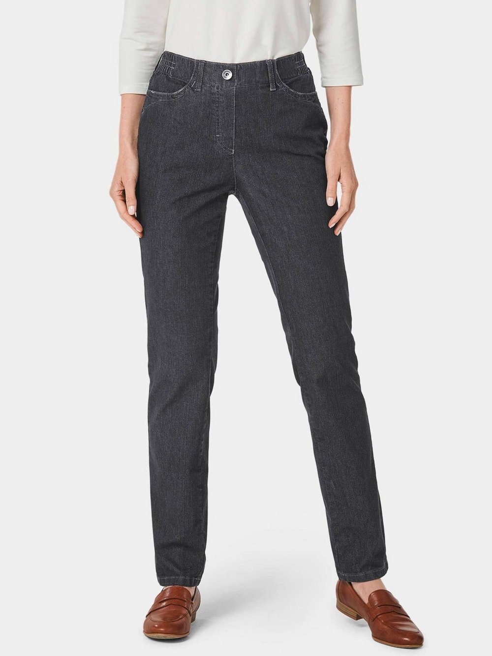 Goldner Jeansschlupfhose MARTHA Damen Baumwolle schwarz, 38
