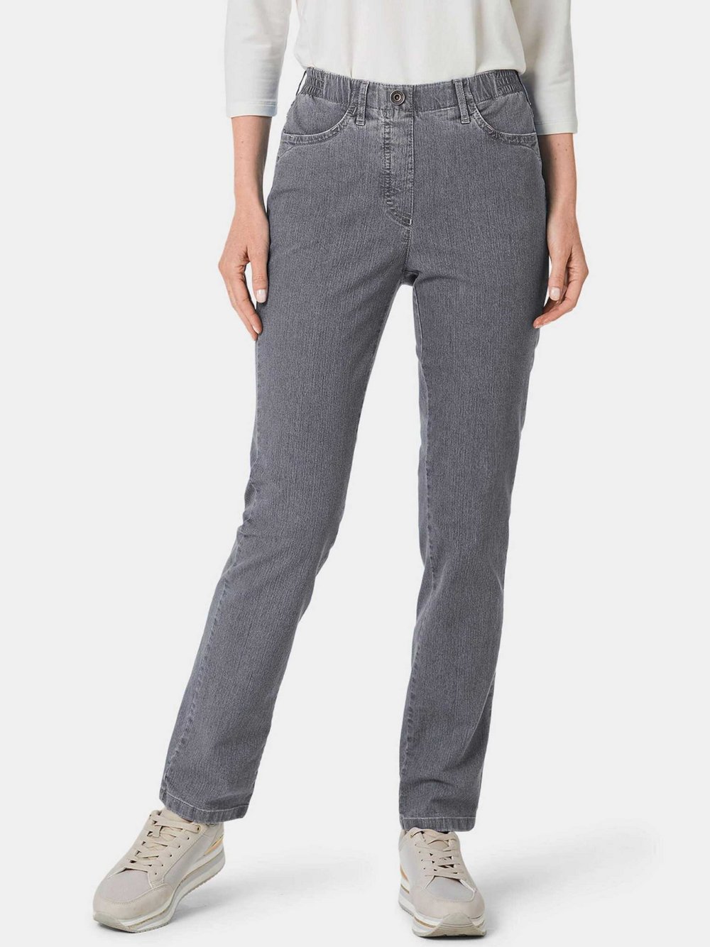 Goldner Jeansschlupfhose MARTHA Damen Baumwolle grau, 54