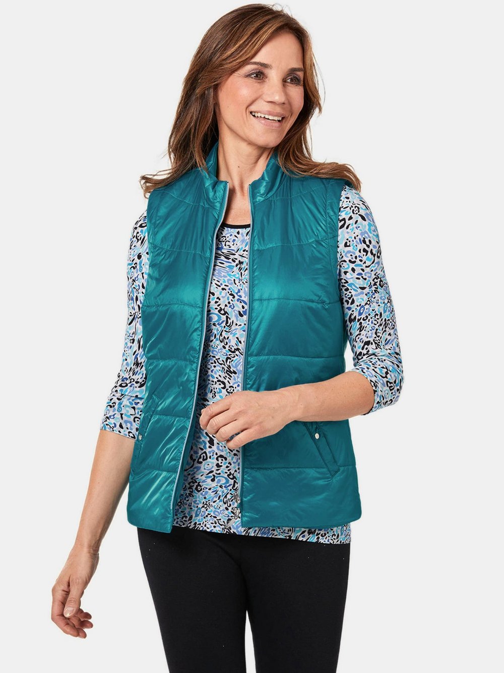 Goldner Steppweste Damen Polyamid blau, 50