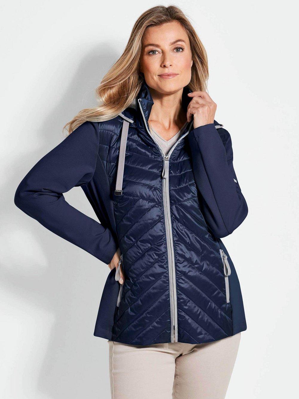 Goldner Jacke Damen Viskose blau, 42