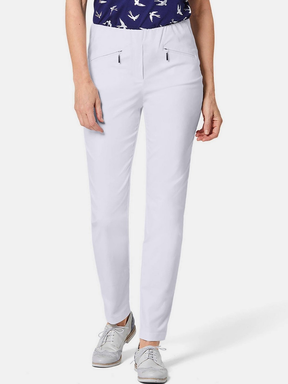 Goldner Bengalinhose LOUISA Damen Baumwolle weiß, 56