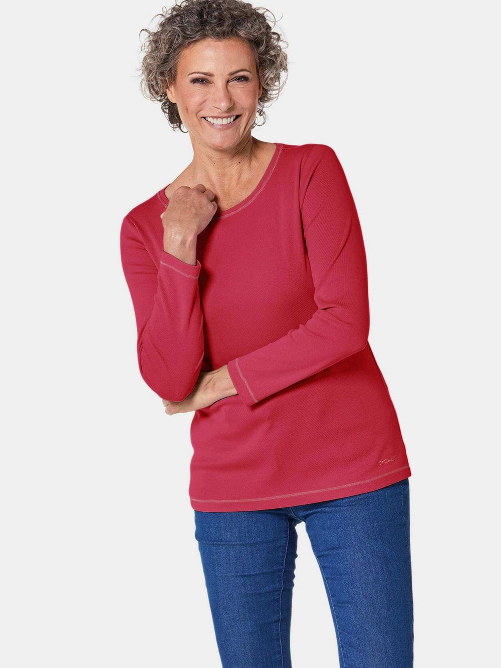 Goldner Shirt Damen Baumwolle rot, 54