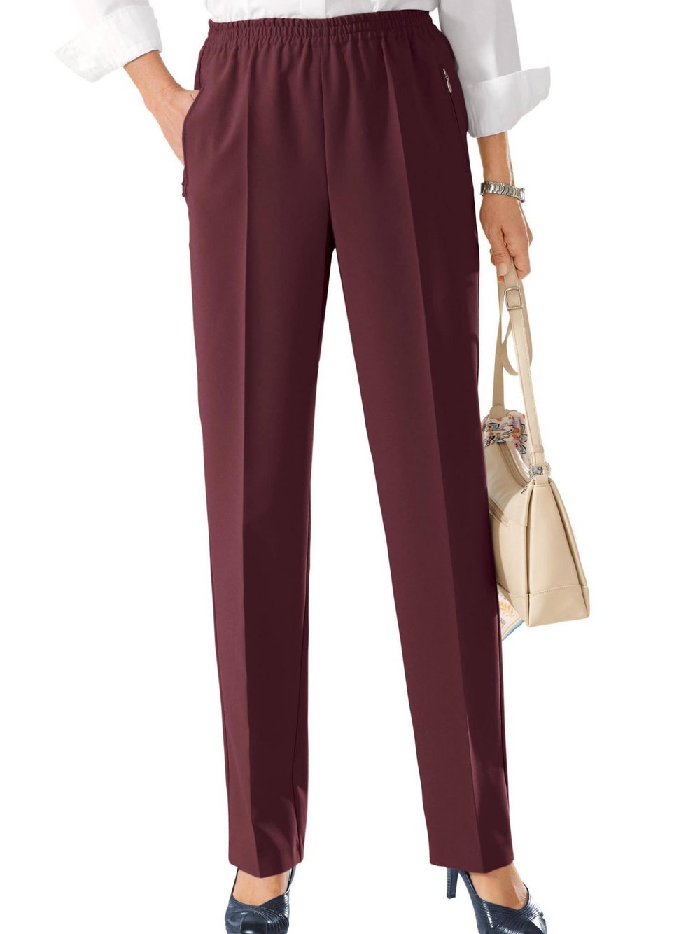 Thumbnail - Goldner Kurzgröße: Reiseschlupfhose LOUISA Damen rot, 21