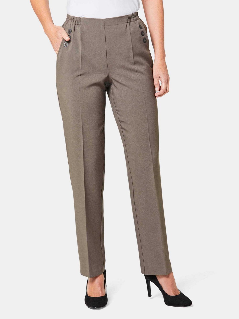 Goldner Reiseschlupfhose Damen braun, 52