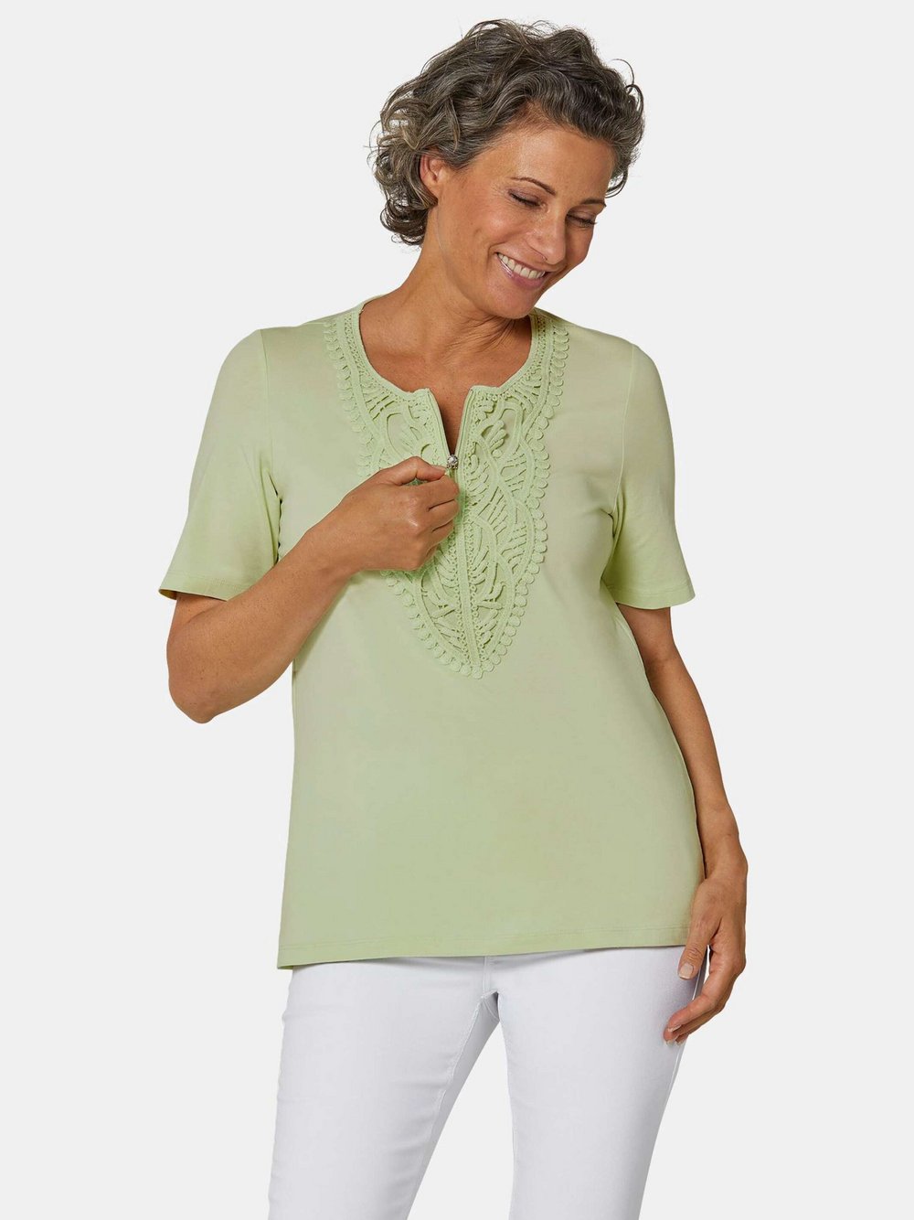 Goldner T-Shirts Damen Baumwolle grün, 38