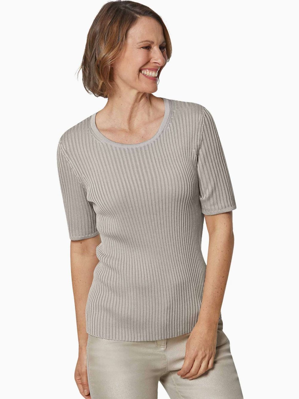 Goldner Pullover Damen braun, 46