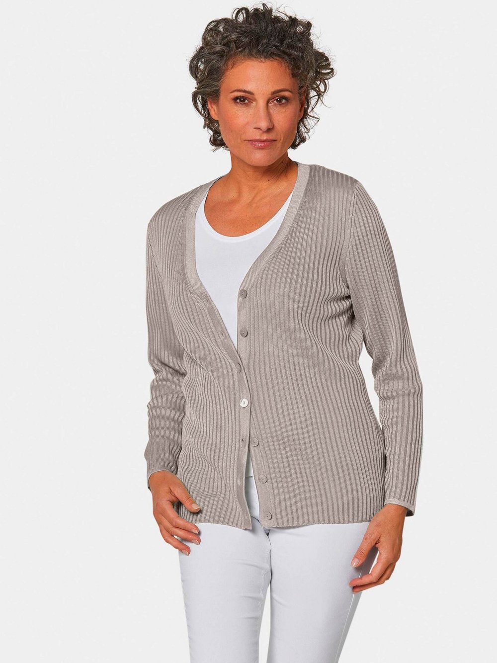 Thumbnail - Goldner Strickjacke Damen braun, 44