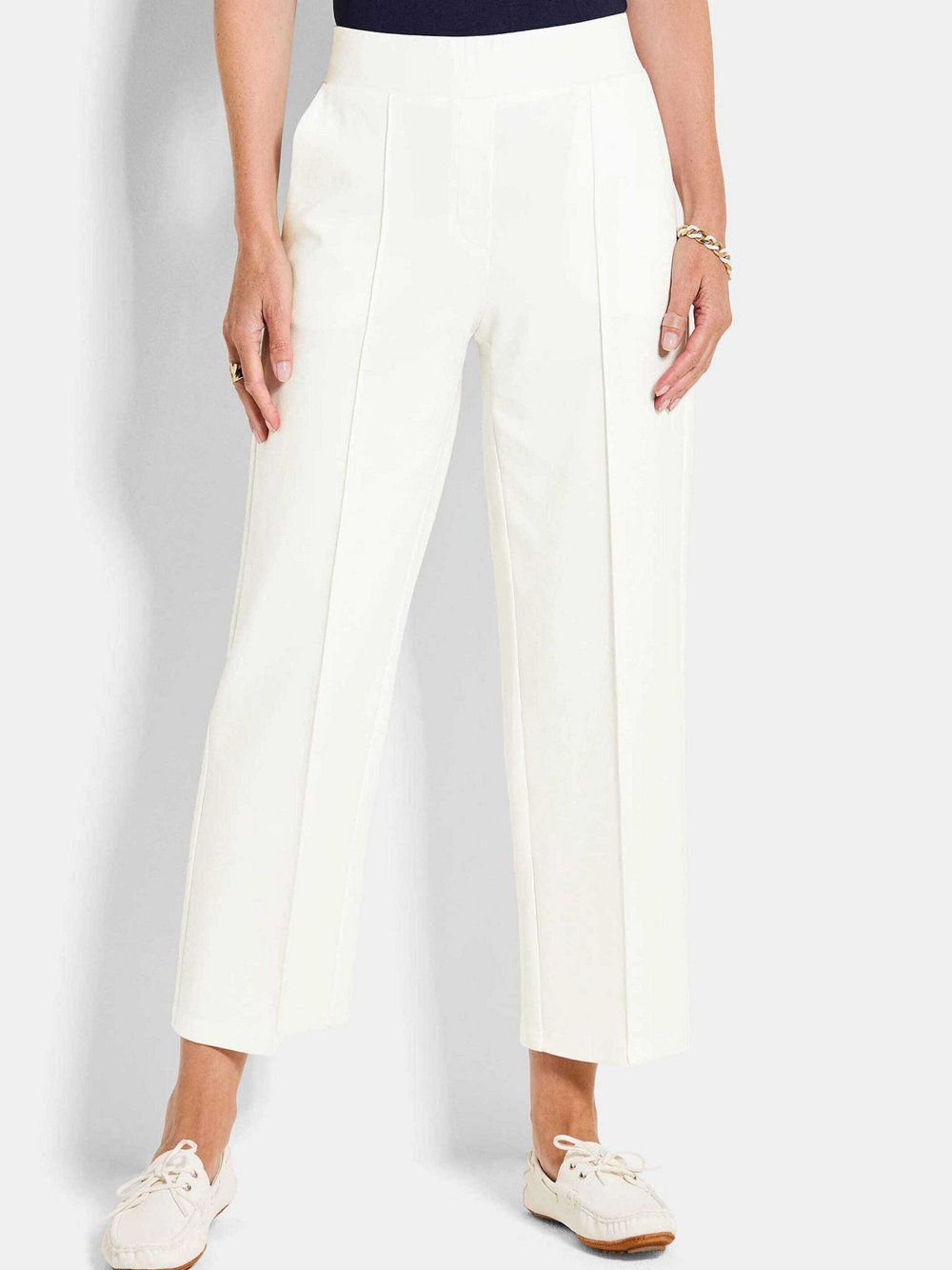 Goldner Kurzgröße: Hose Damen Polyamid weiß, 21