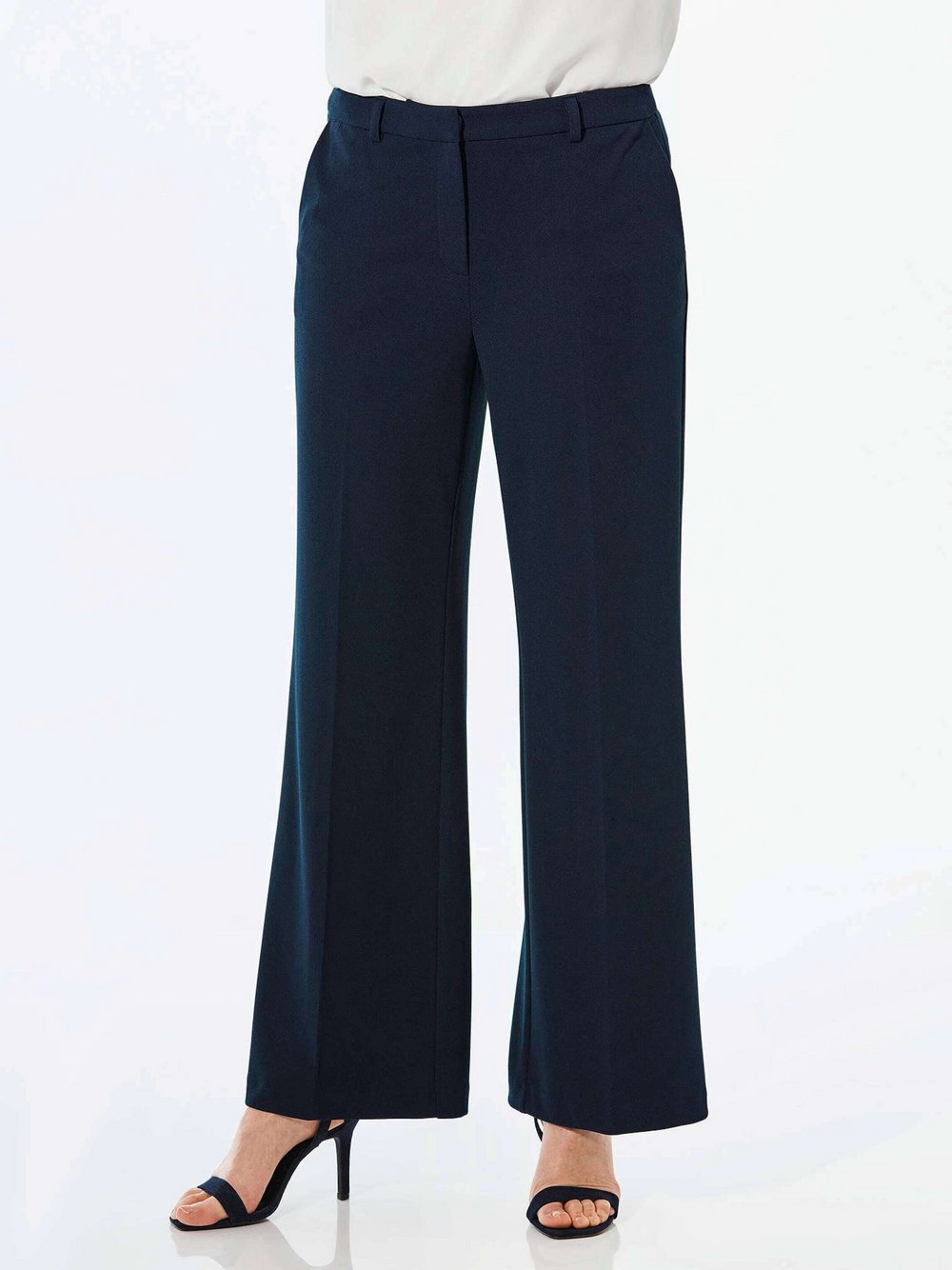 Goldner Kurzgröße: Bundfaltenhose Damen blau, 20