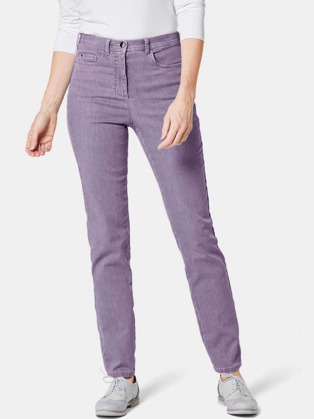 Thumbnail - Goldner High-Stretch-Jeanshose LOUISA Damen Baumwolle lila, 48