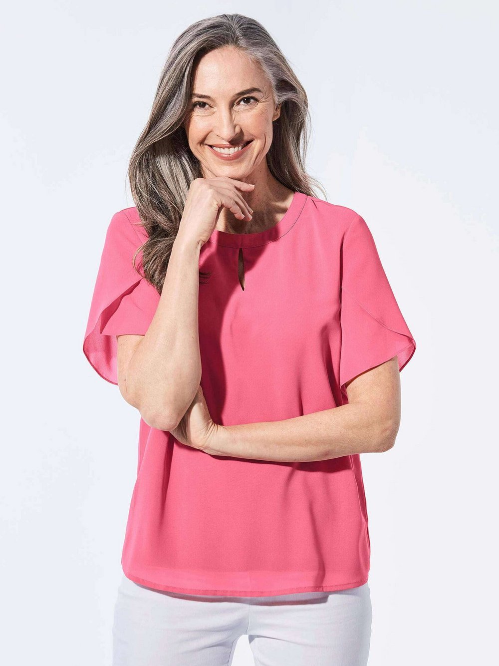 Goldner Bluse Damen pink, 46