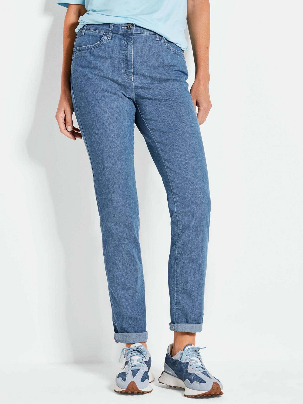 Thumbnail - Goldner Jeanshose LOUISA Damen Baumwolle blau, 48