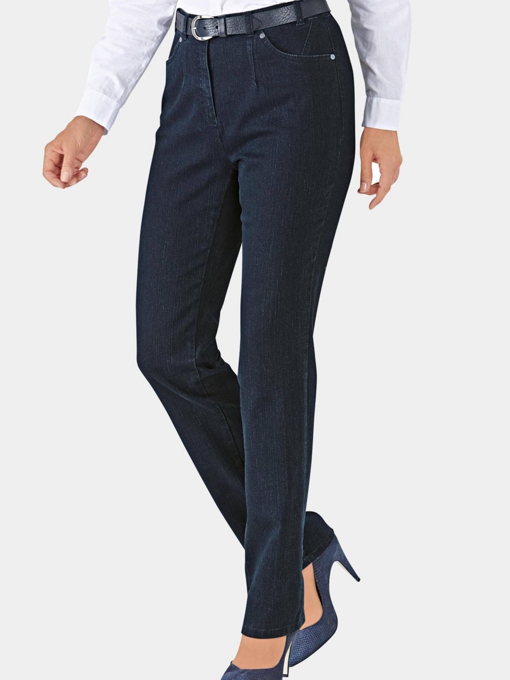 Goldner Jeanshose ANNA Damen Baumwolle blau, 54